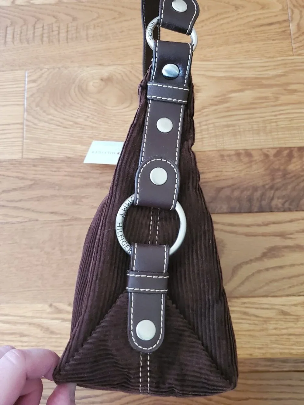 Tommy Hilfiger Snapped Up Small Hobo NWT | Brown Corduroy Purse NWT